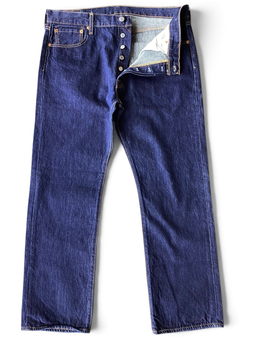 NWOT Levi’s 501 Button Fly Jeans 36x30 100% Cotton Dark Wash